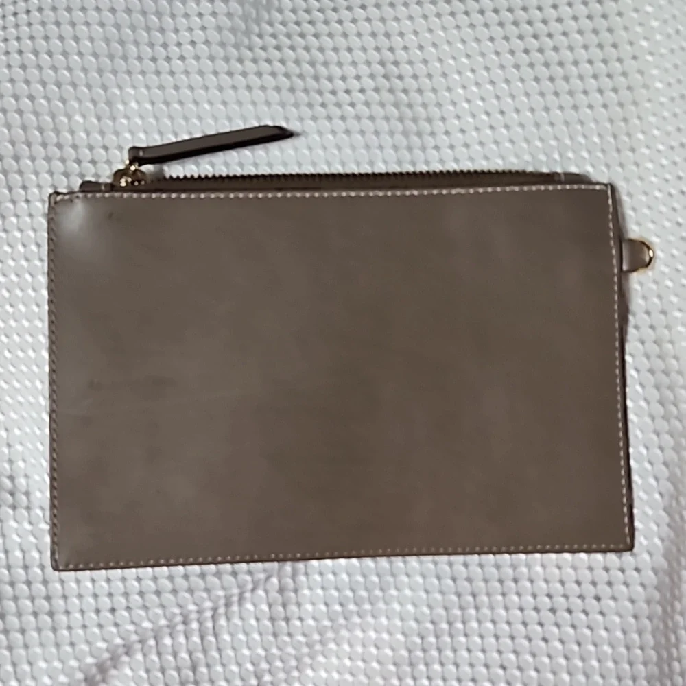 Alberta di Canio Zipper pouch /case in taupe - Picture 3 of 6